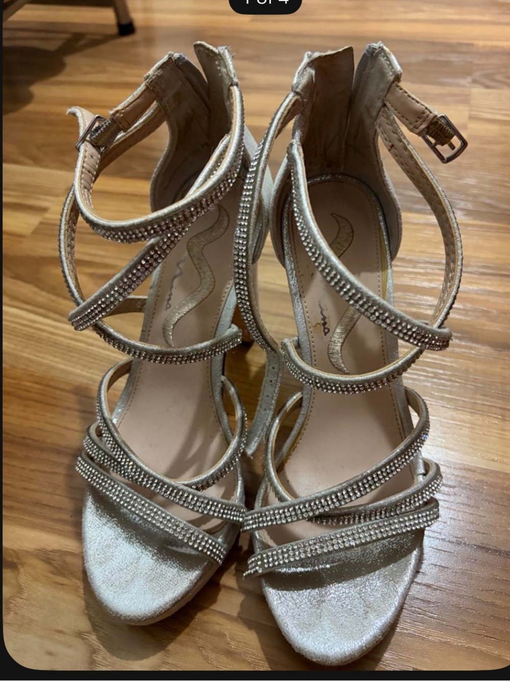 Silver sparkly heels